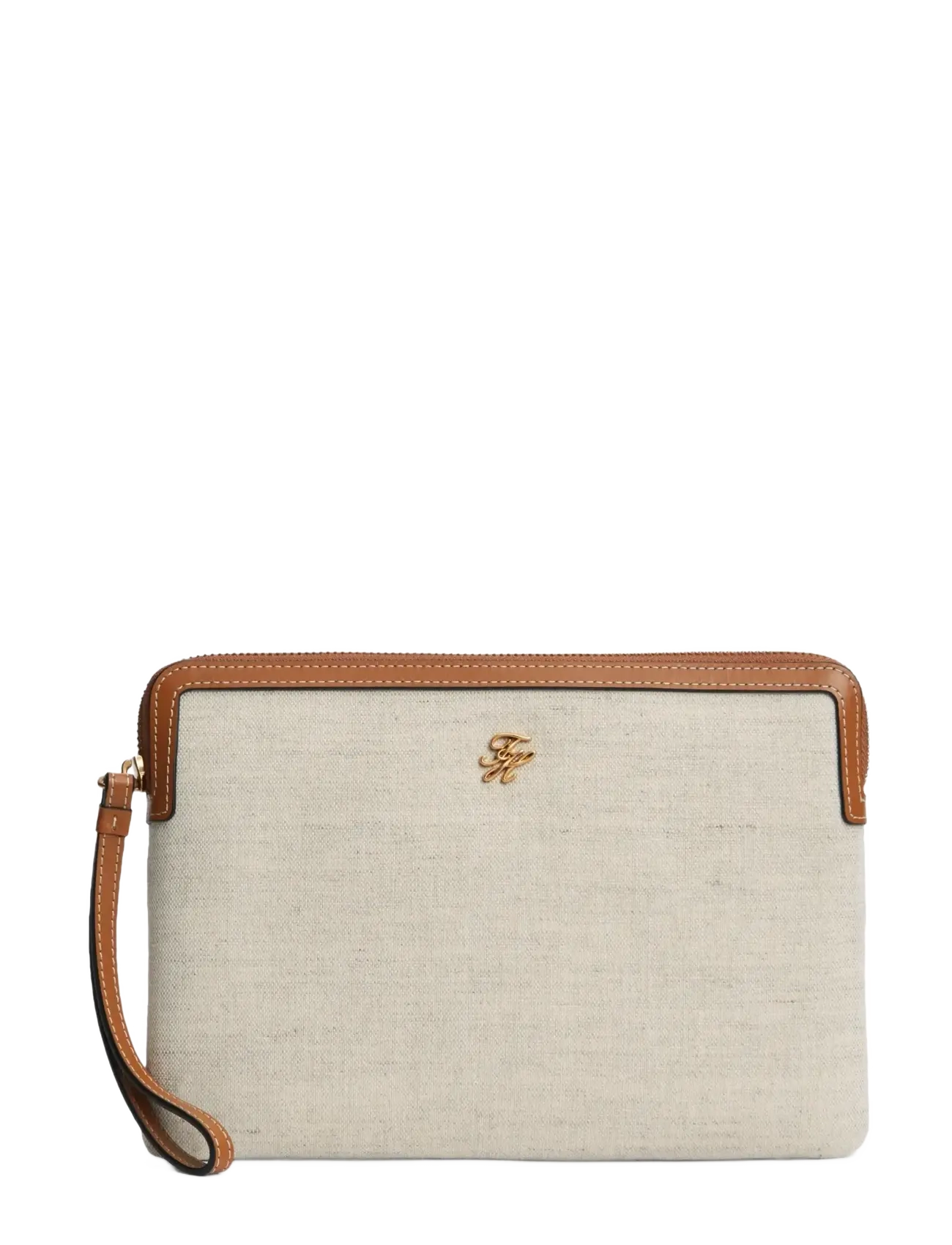 Tommy Hilfiger Th Script Daily Pouch Canvas, One Size, Bags, Beige - Clutches, Frauen