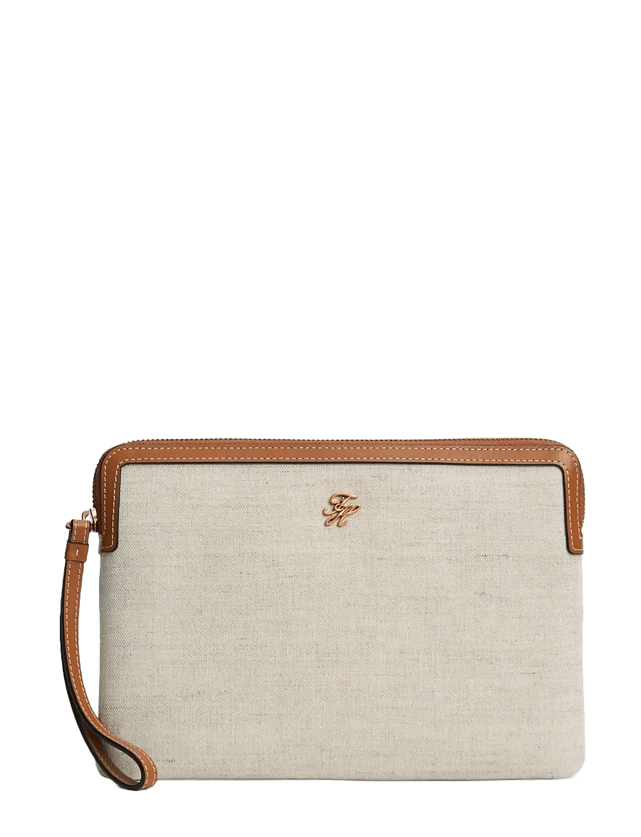 Tommy Hilfiger - TH SCRIPT DAILY POUCH CANVAS - besondere anlässe - cognac - 0