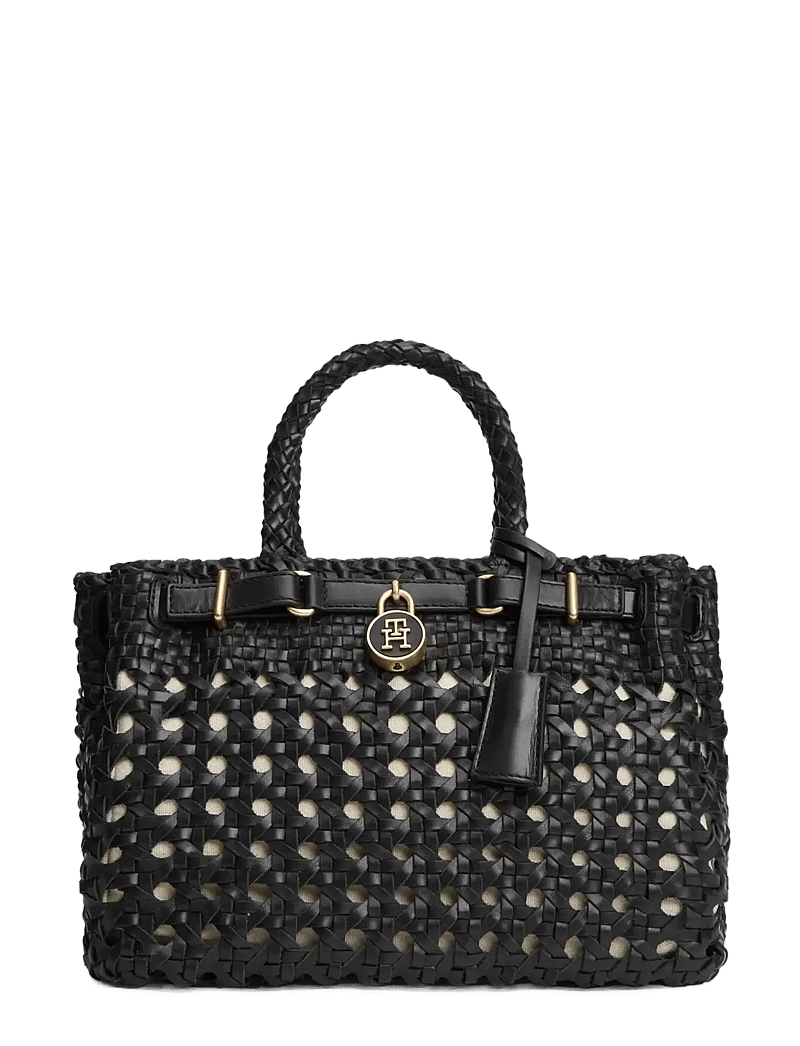 Tommy Hilfiger - AMERICAN ICON MINI TOTE BRAIDED - tote bags - black - 1