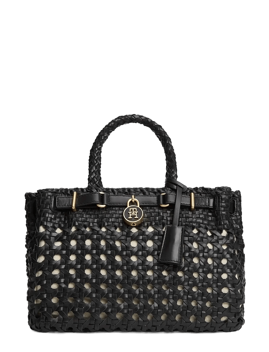 Tommy Hilfiger - AMERICAN ICON MINI TOTE BRAIDED - tote bags - black - 1
