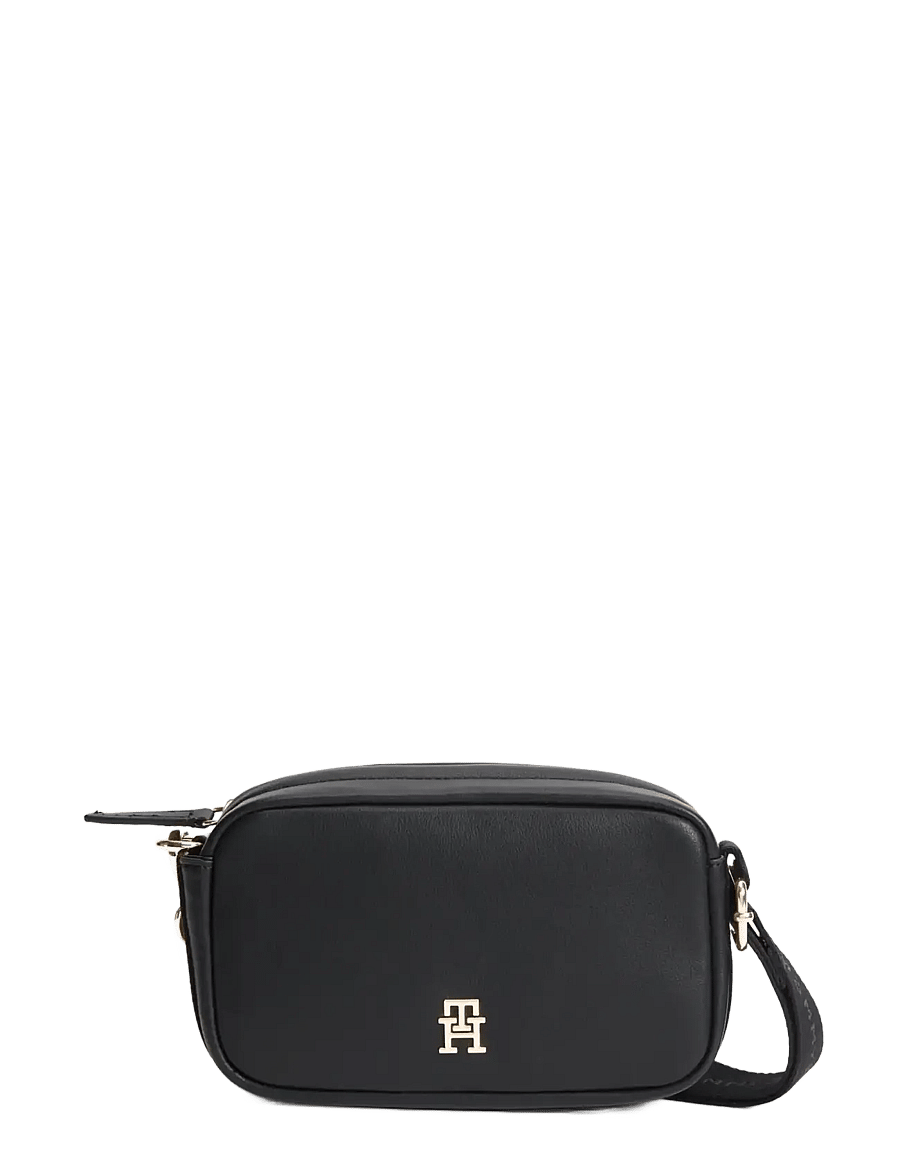 Tommy Hilfiger - TH LOGOTAPE CAMERA BAG - crossbody bags - black - 1