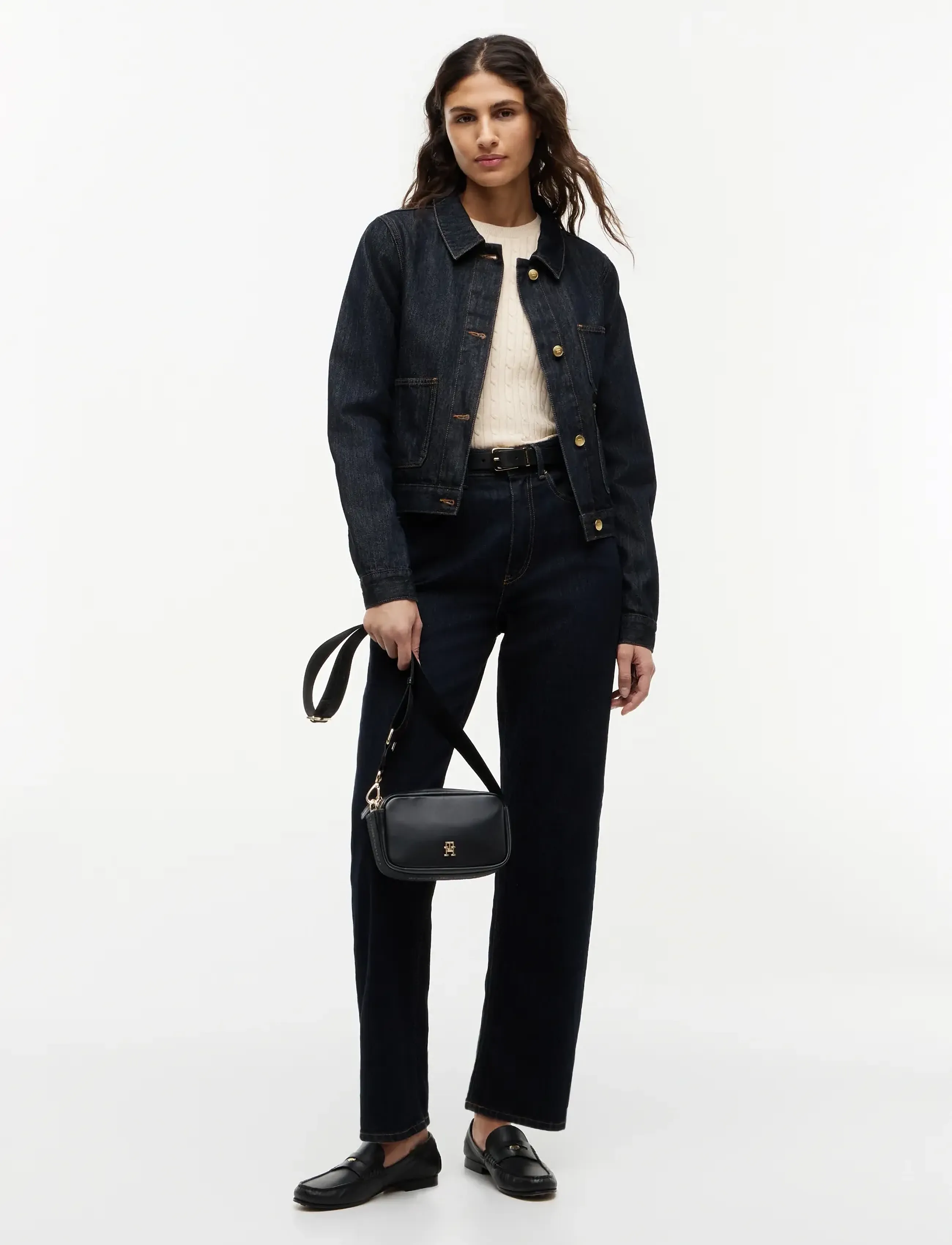 Tommy Hilfiger Th Logotape Camera Bag, One Size, Bags, Schwarz - Crossbody Frauen