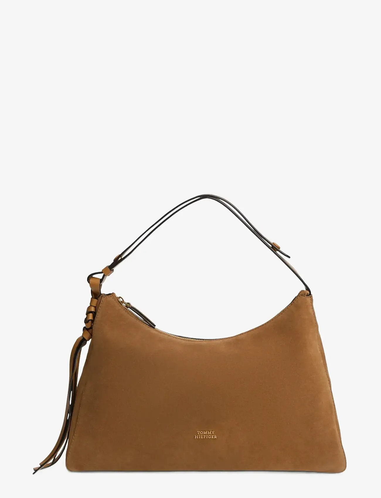 Tommy Hilfiger - TH STATEMENT SHOULDER BAG SUEDE - hverdags stil - cognac - 1