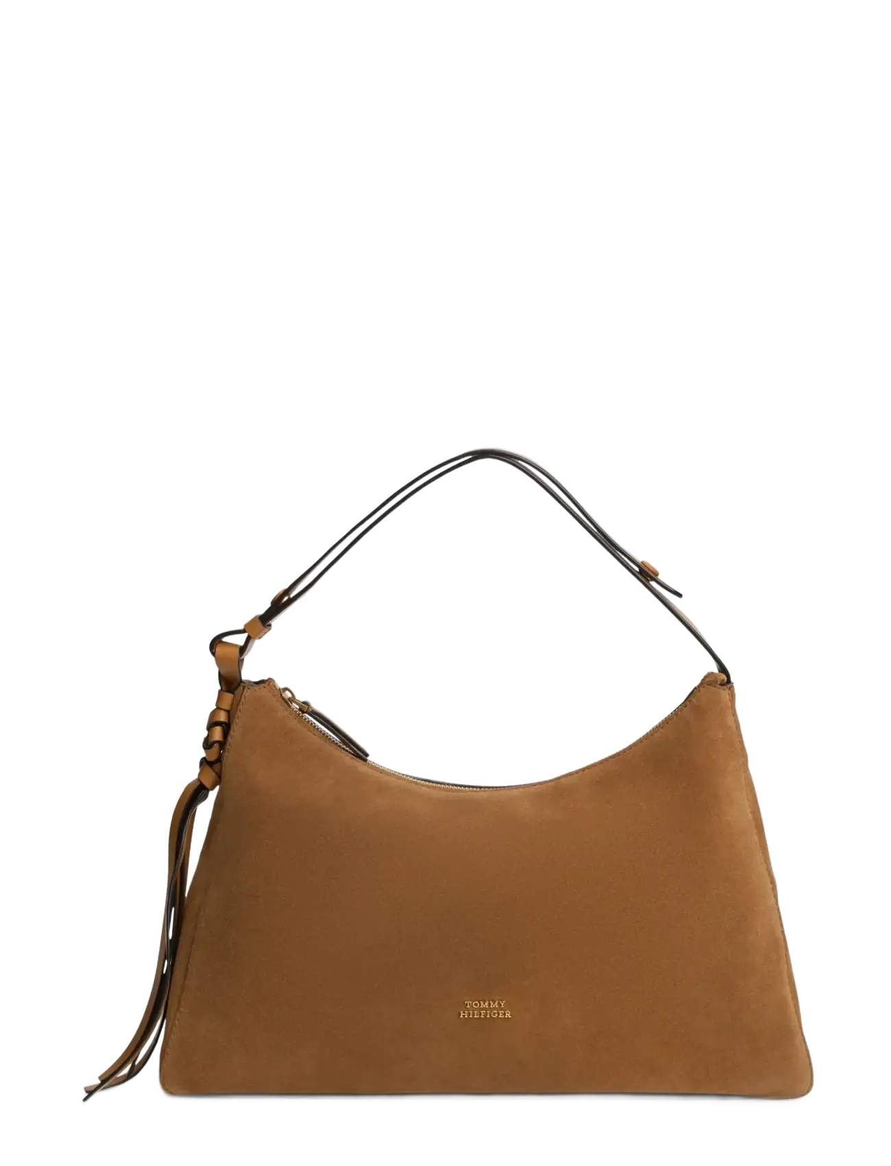 Tommy Hilfiger TH STATEMENT SHOULDER BAG SUEDE - Bags - COGNAC / brown
