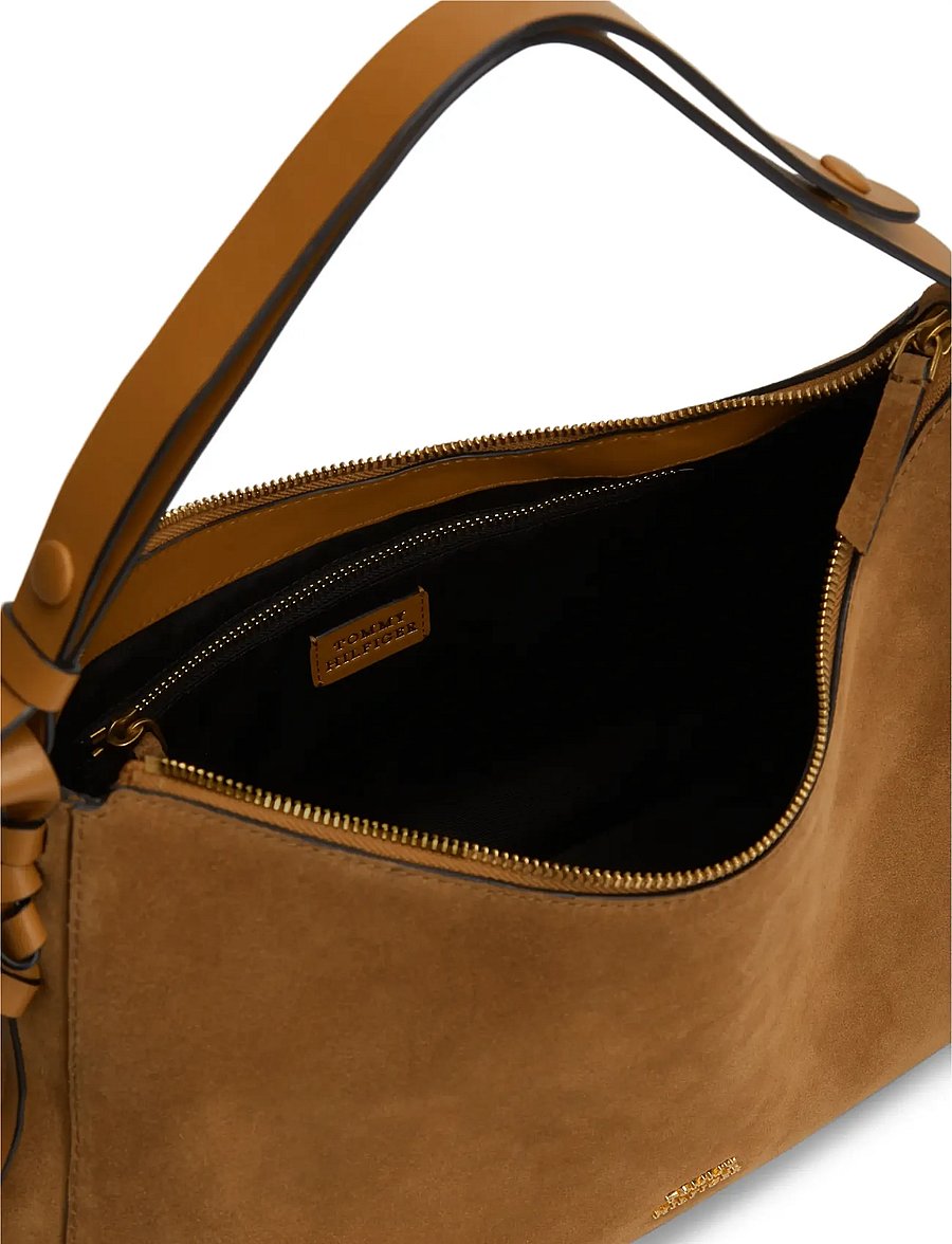 Tommy Hilfiger - TH STATEMENT SHOULDER BAG SUEDE - hverdags stil - cognac - 4