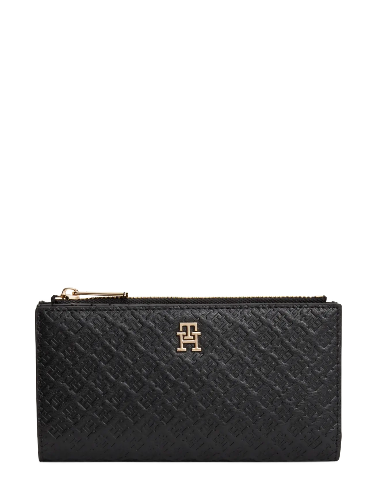 Tommy Hilfiger Th Icon Long Bifold Mono, Kvinder, Monogram Lang Tofold Pung, Sort, Str: ONE SIZE