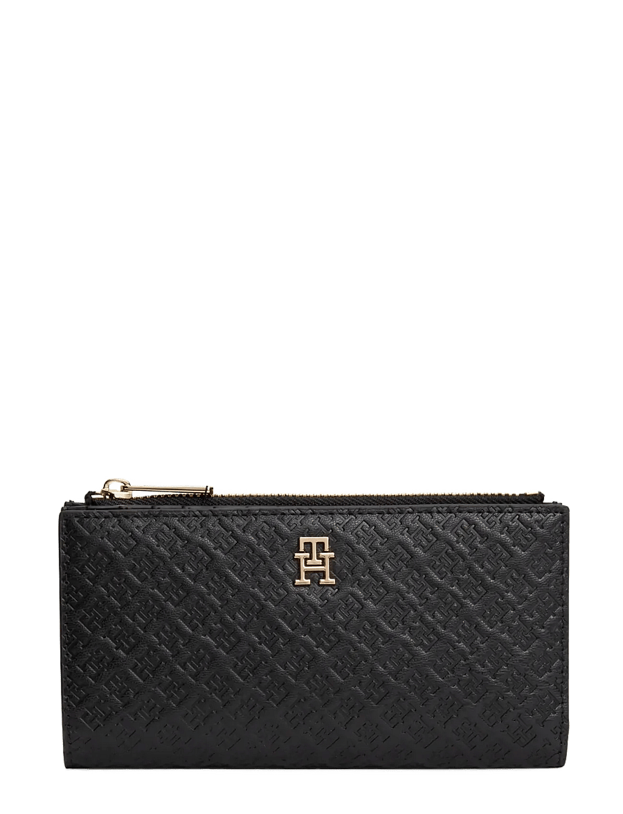 Tommy Hilfiger - TH ICON LONG BIFOLD MONO - punge - black - 0