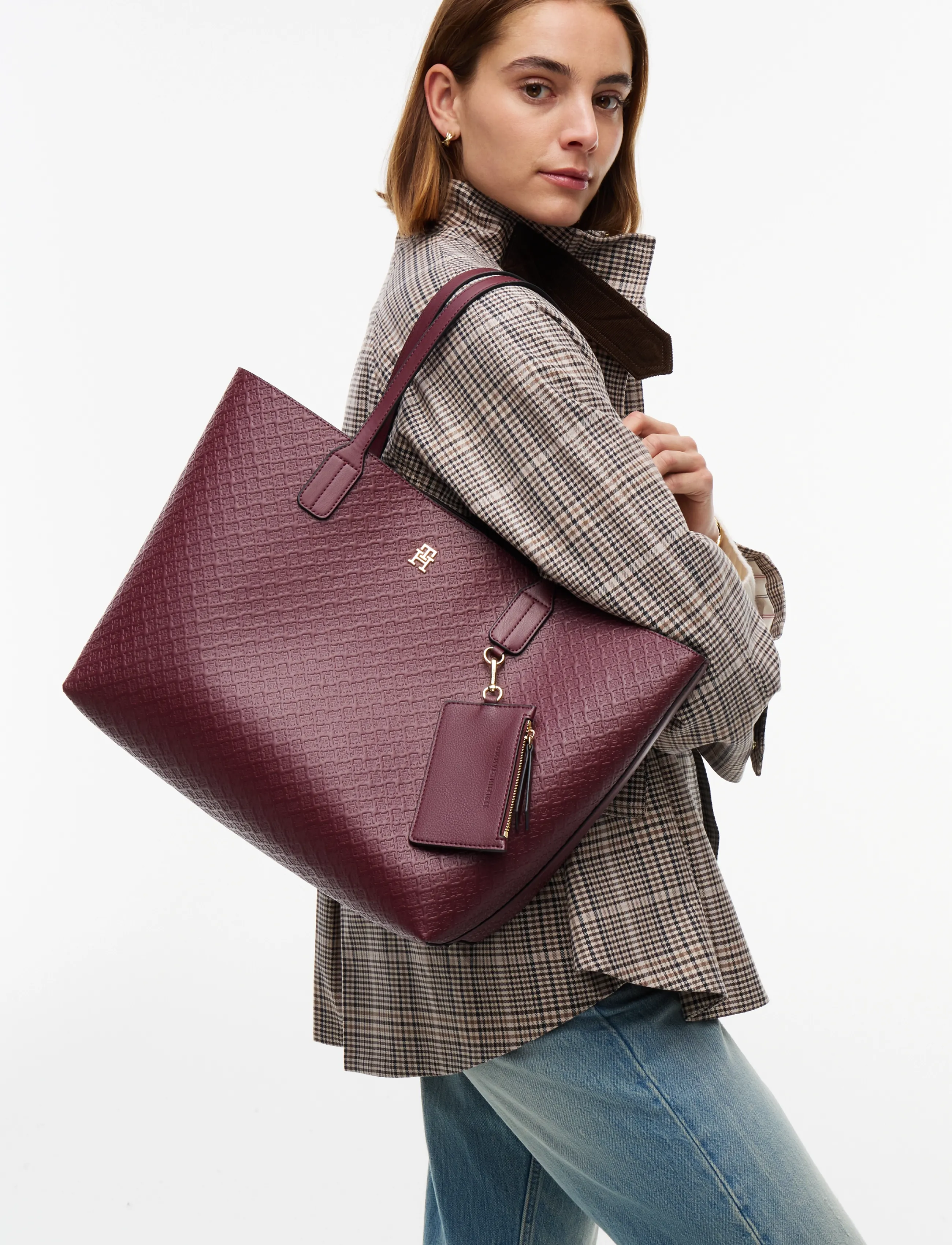 Tommy Hilfiger TH ICON TOTE MONO - Tommy Hilfiger - OXBLOOD / burgundy
