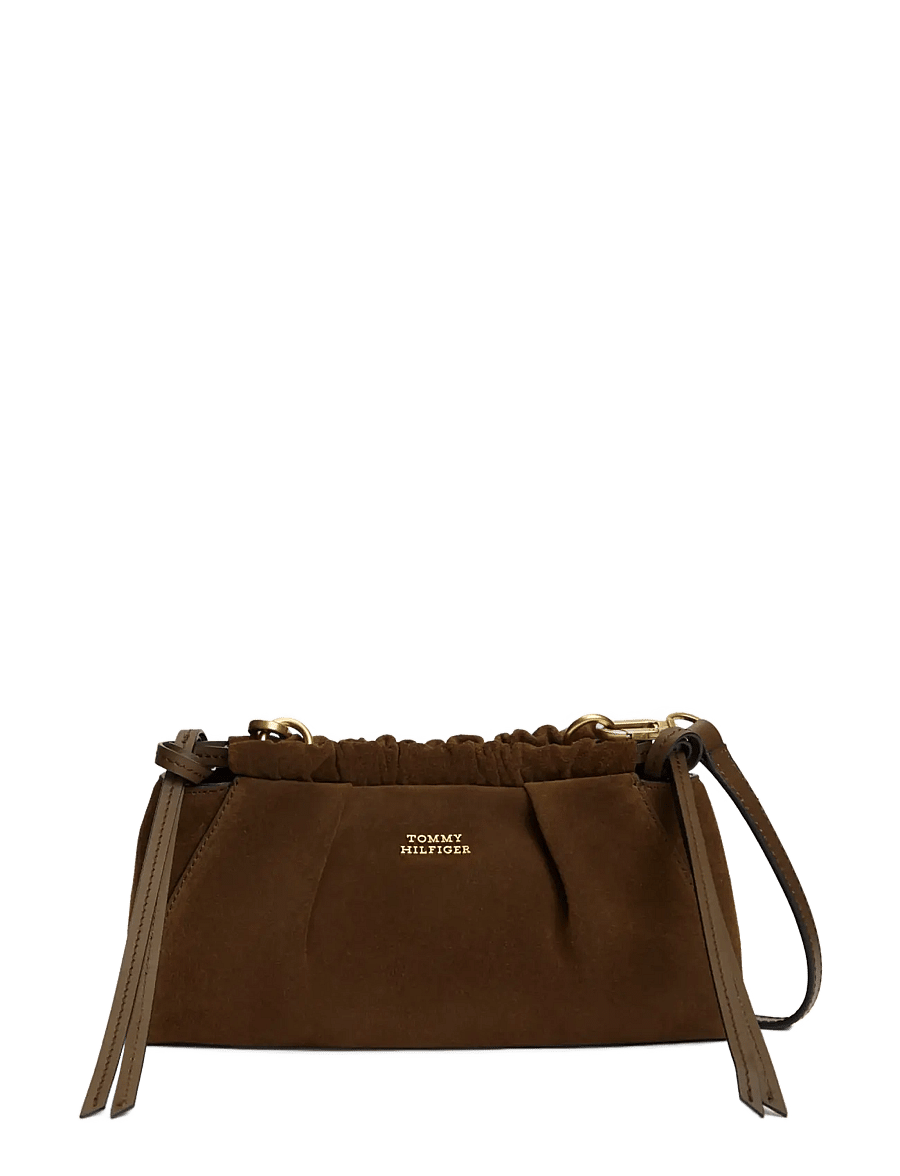 Tommy Hilfiger - SOFT LEATHER MINI CROSSOVER SUED - crossbody bags - fondant brown - 1