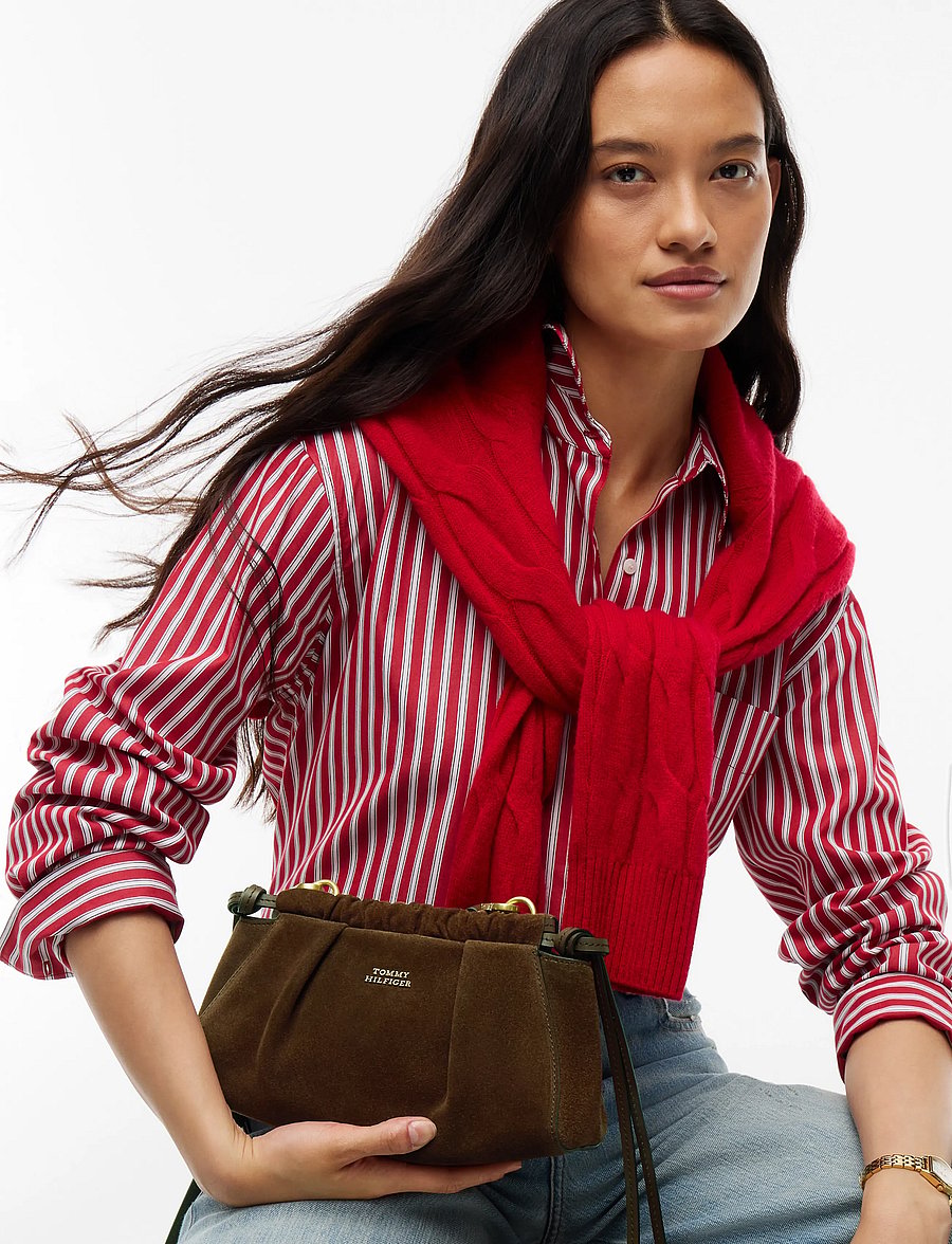 Tommy Hilfiger - SOFT LEATHER MINI CROSSOVER SUED - crossbody bags - fondant brown - 0
