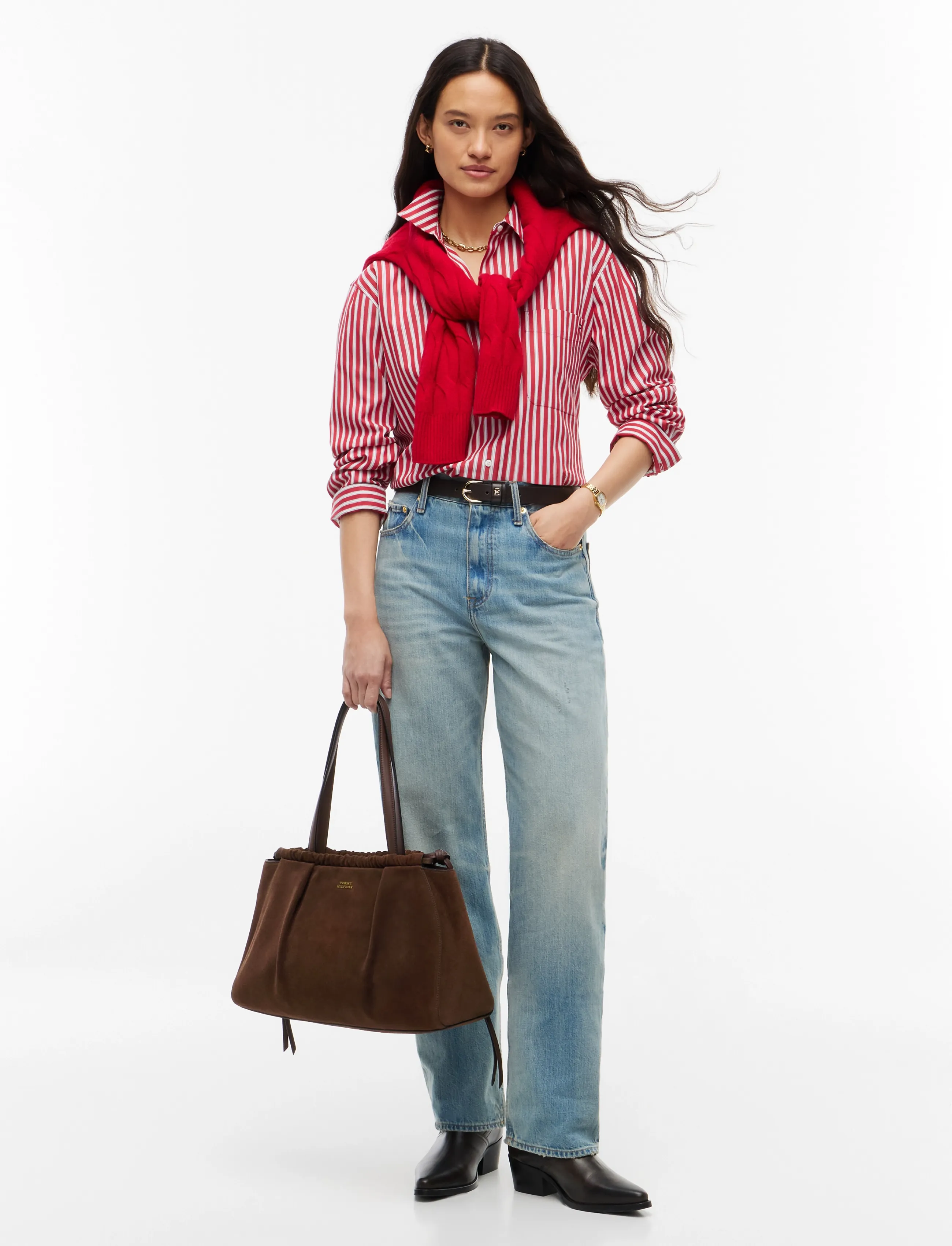 Tommy Hilfiger SOFT LEATHER HOBO SUEDE - Tommy Hilfiger - FONDANT BROWN / brown