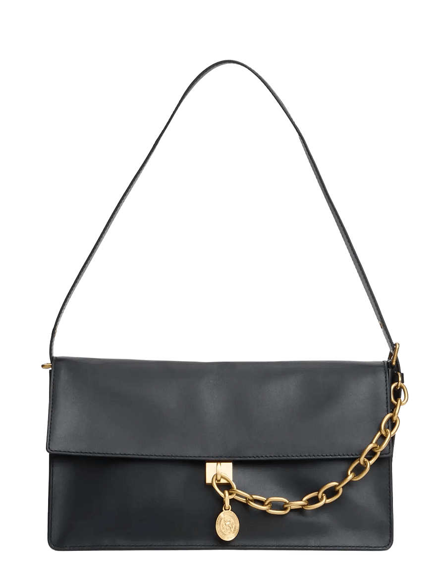 Tommy Hilfiger - CREST LEATHER CONV SHOULDER BAG - axelremsväskor - black - 1