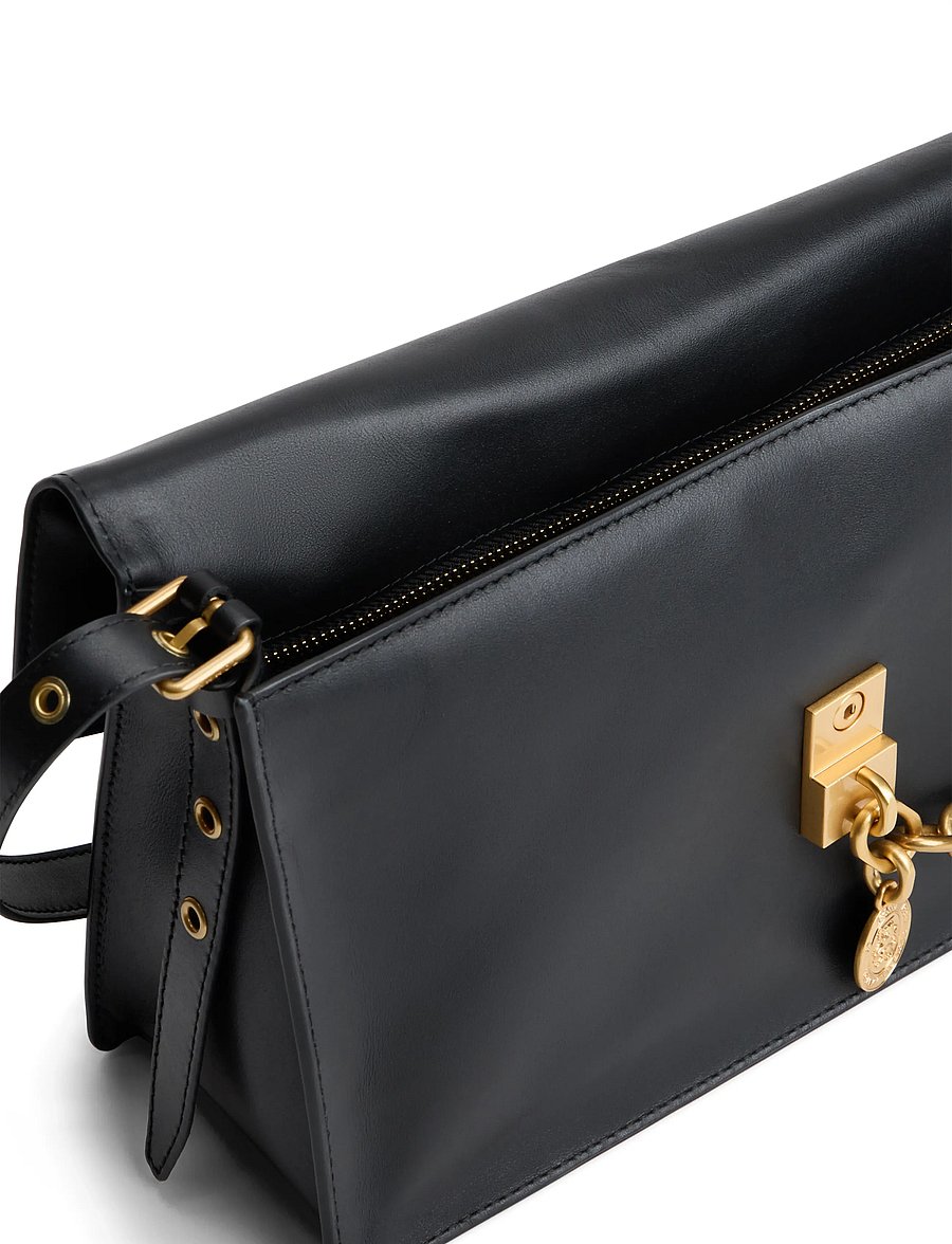 Tommy Hilfiger - CREST LEATHER CONV SHOULDER BAG - axelremsväskor - black - 3