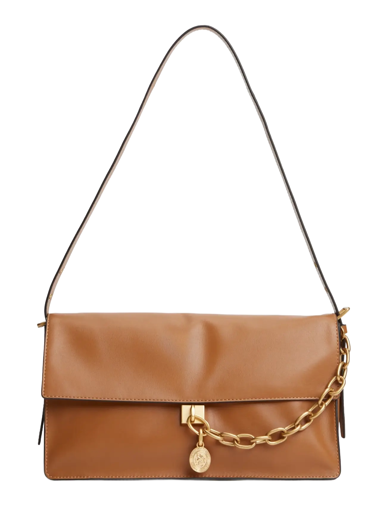 Tommy Hilfiger - CREST LEATHER CONV SHOULDER BAG - axelremsväskor - cognac - 1
