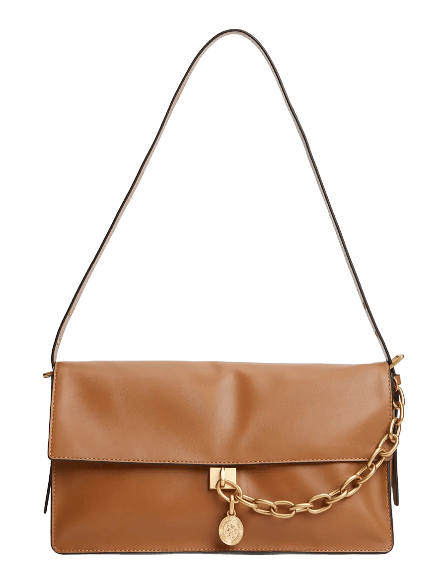 Tommy Hilfiger - CREST LEATHER CONV SHOULDER BAG - axelremsväskor - cognac - 1