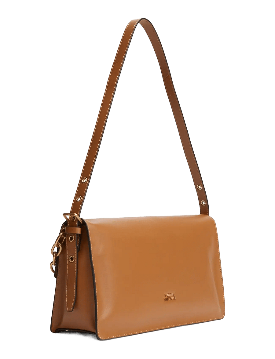 Tommy Hilfiger - CREST LEATHER CONV SHOULDER BAG - axelremsväskor - cognac - 2