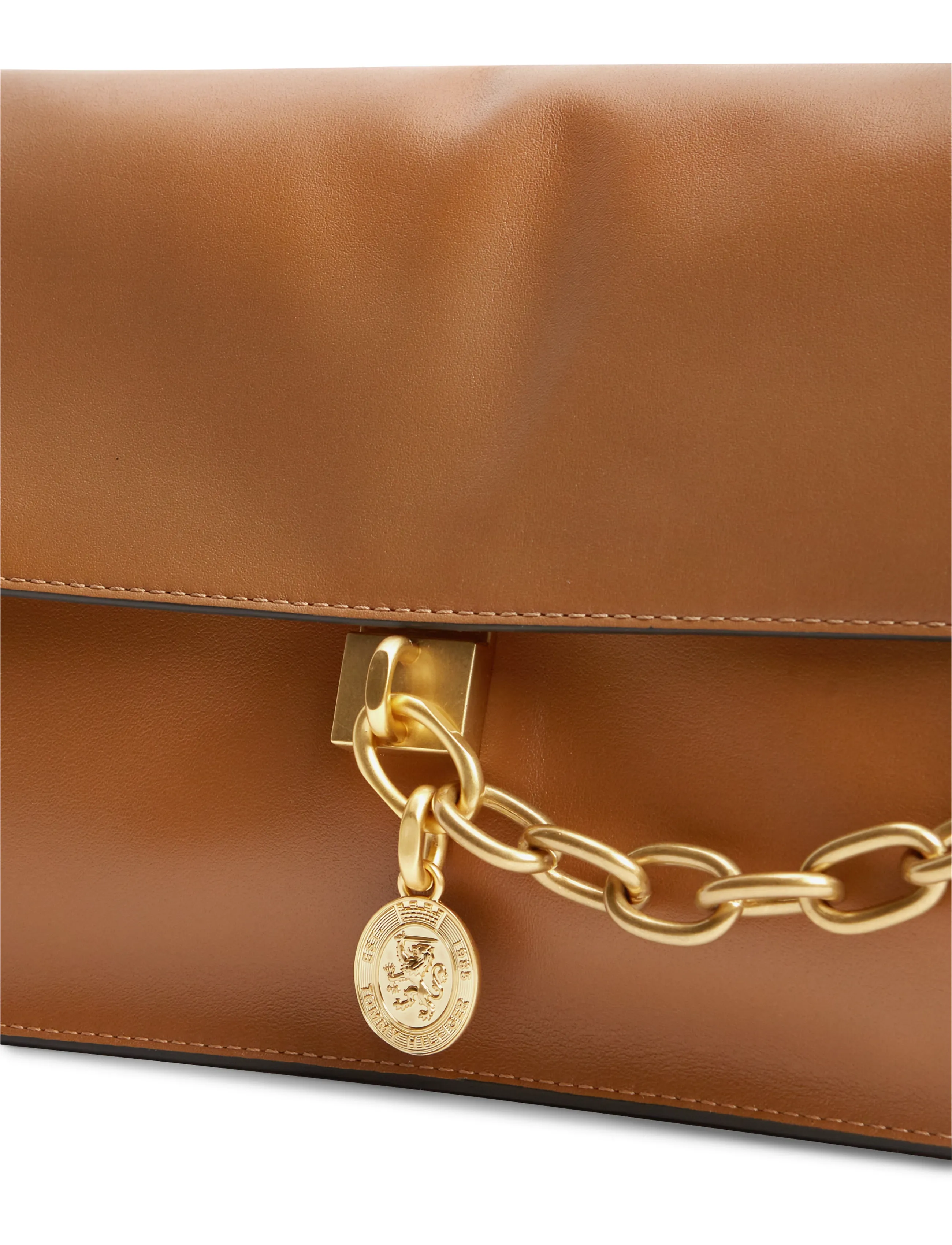 Tommy Hilfiger - CREST LEATHER CONV SHOULDER BAG - axelremsväskor - cognac - 3