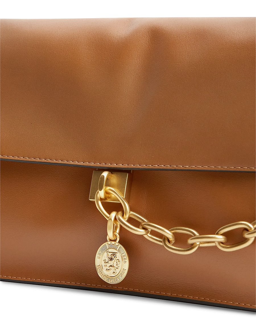 Tommy Hilfiger - CREST LEATHER CONV SHOULDER BAG - axelremsväskor - cognac - 3