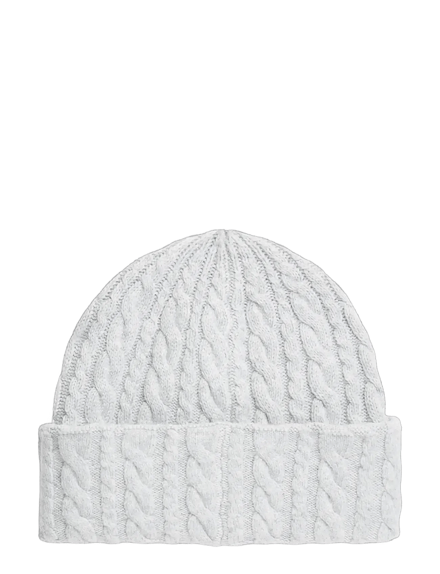 Tommy Hilfiger - ENAMEL FLAG CABLE BEANIE - huer - light grey heather - 1