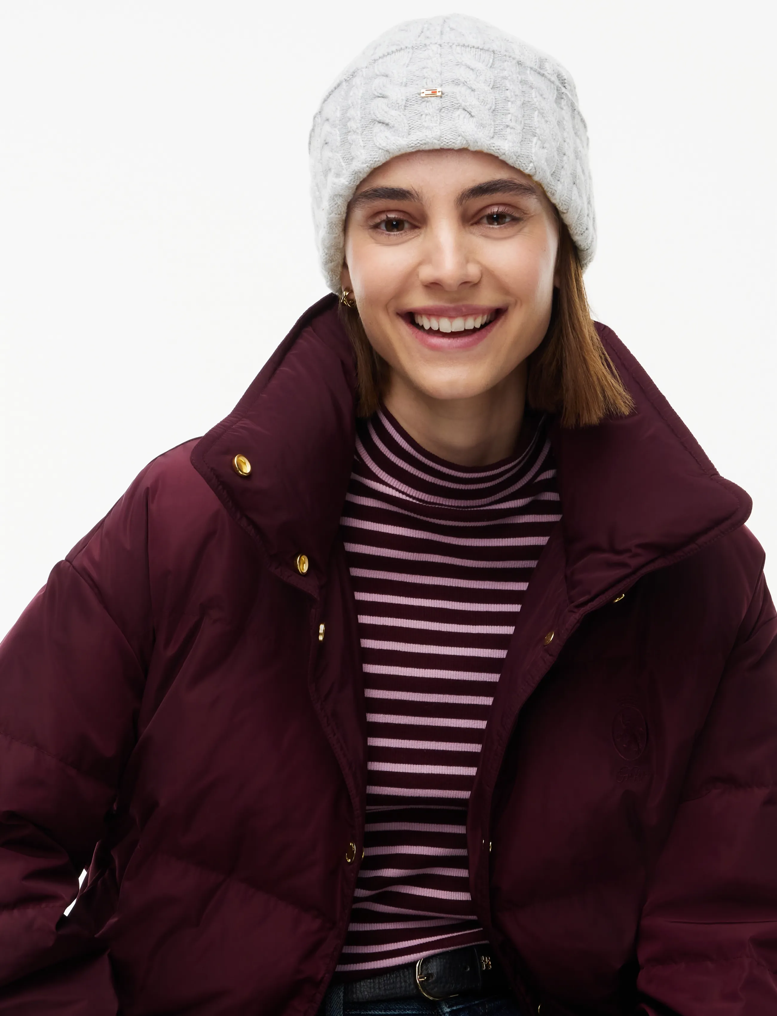 Tommy Hilfiger - ENAMEL FLAG CABLE BEANIE - light grey heather - 2