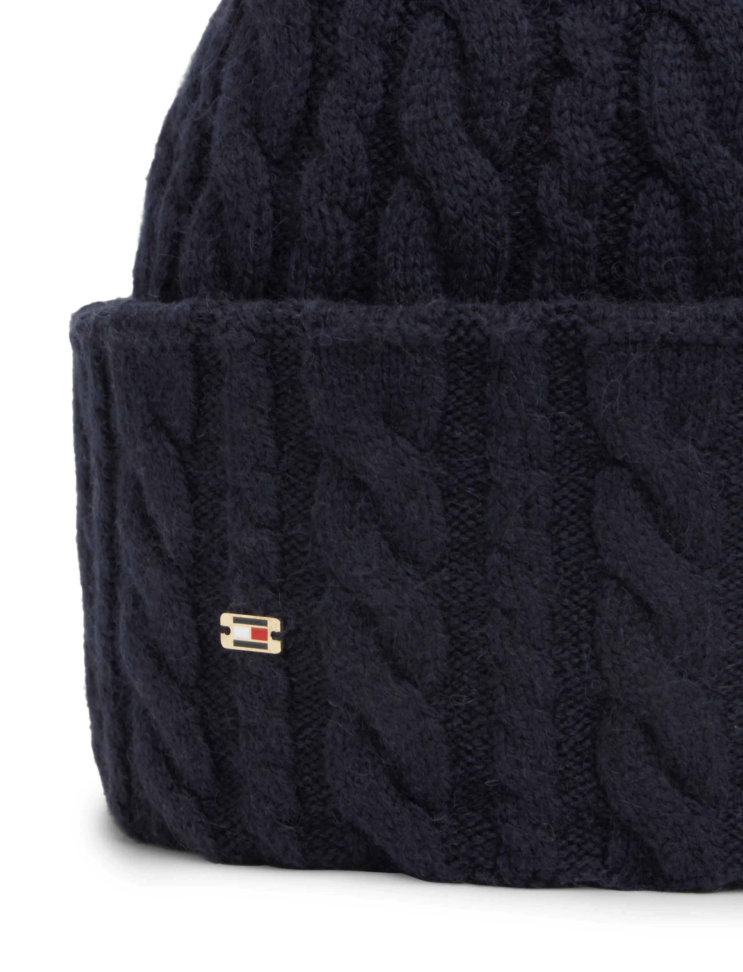 Tommy Hilfiger - ENAMEL FLAG CABLE BEANIE - kootud mütsid - space blue - 3