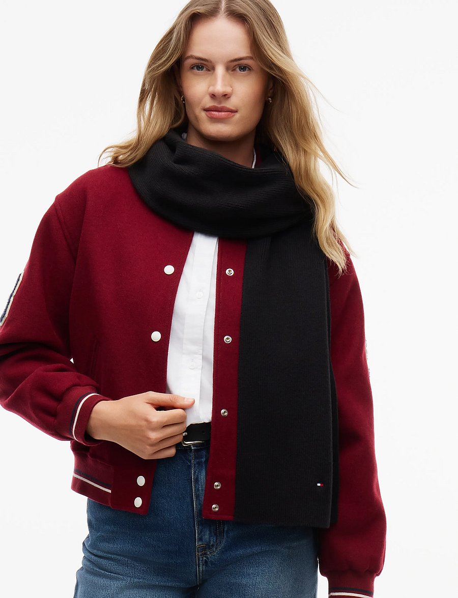 Tommy Hilfiger - TH FLAG KNIT SCARF - halstørklæder - black - 0