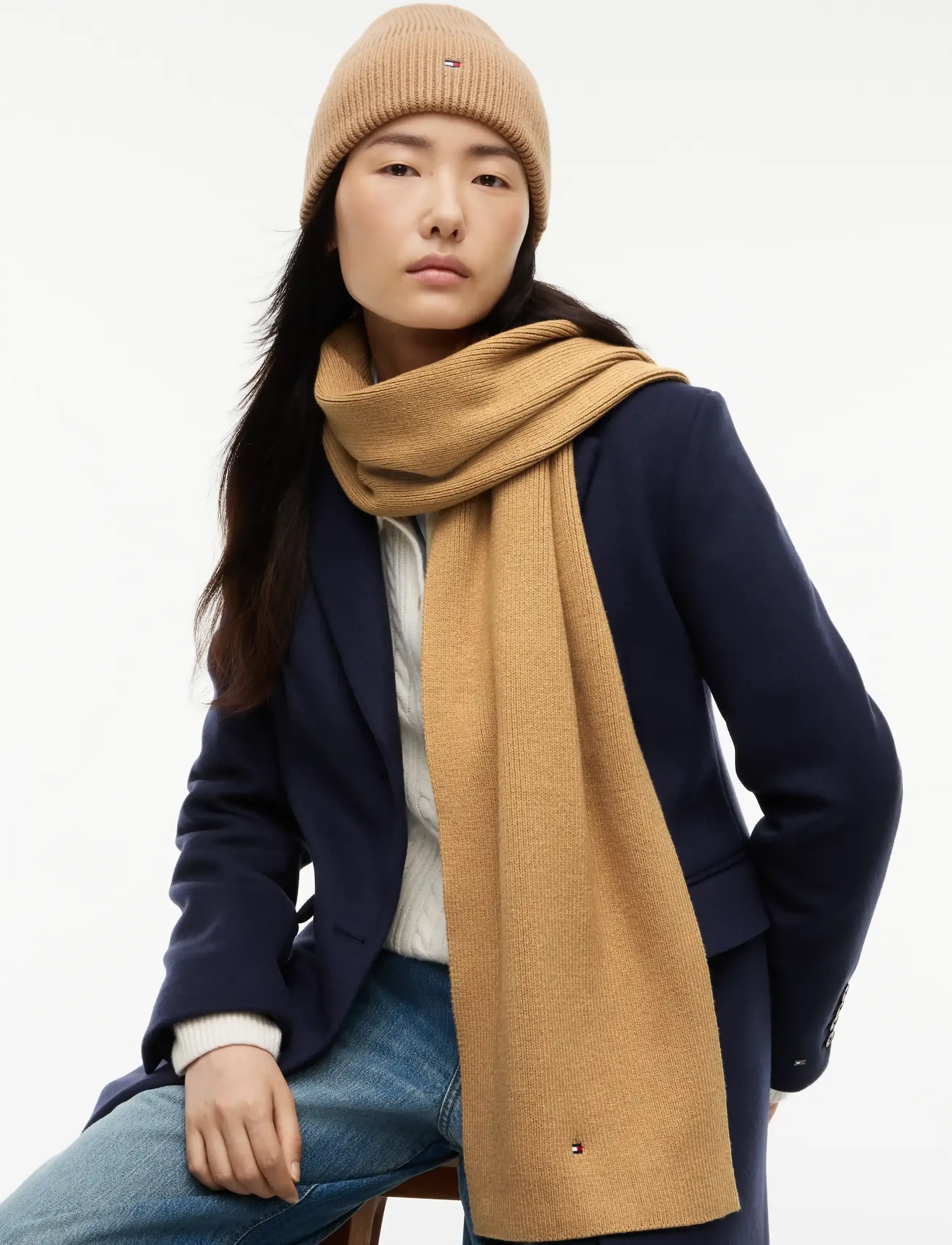 Tommy Hilfiger TH FLAG KNIT SCARF - Tommy Hilfiger - SAFARI CANVAS / beige