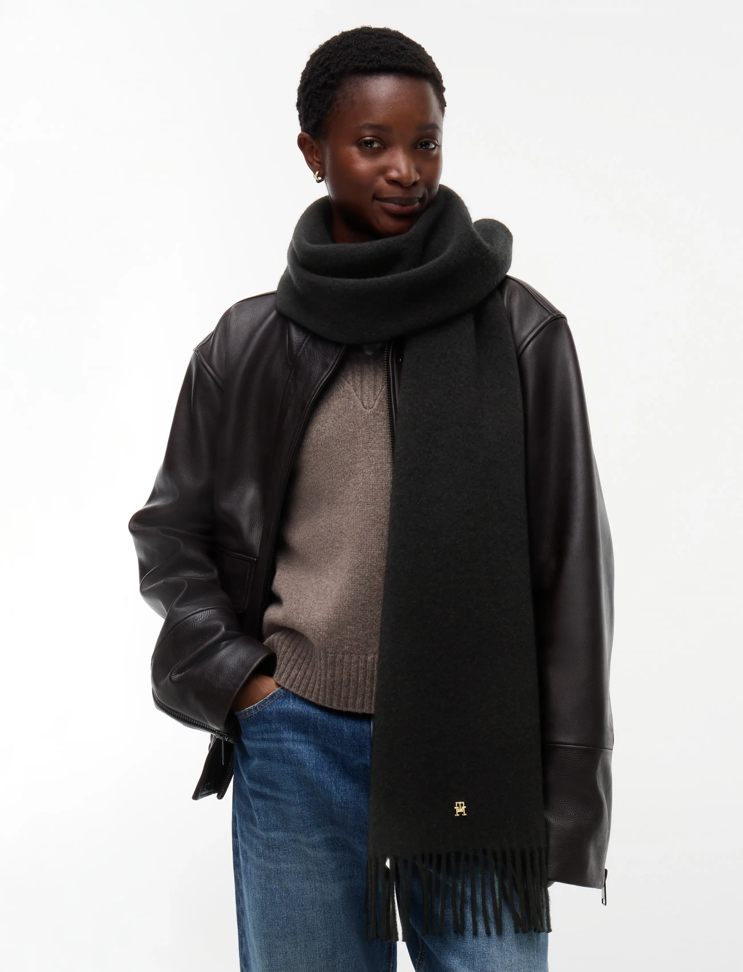 Tommy Hilfiger - TH ELEVATED CHIC WOVEN SCARF - winterschals - black - 0