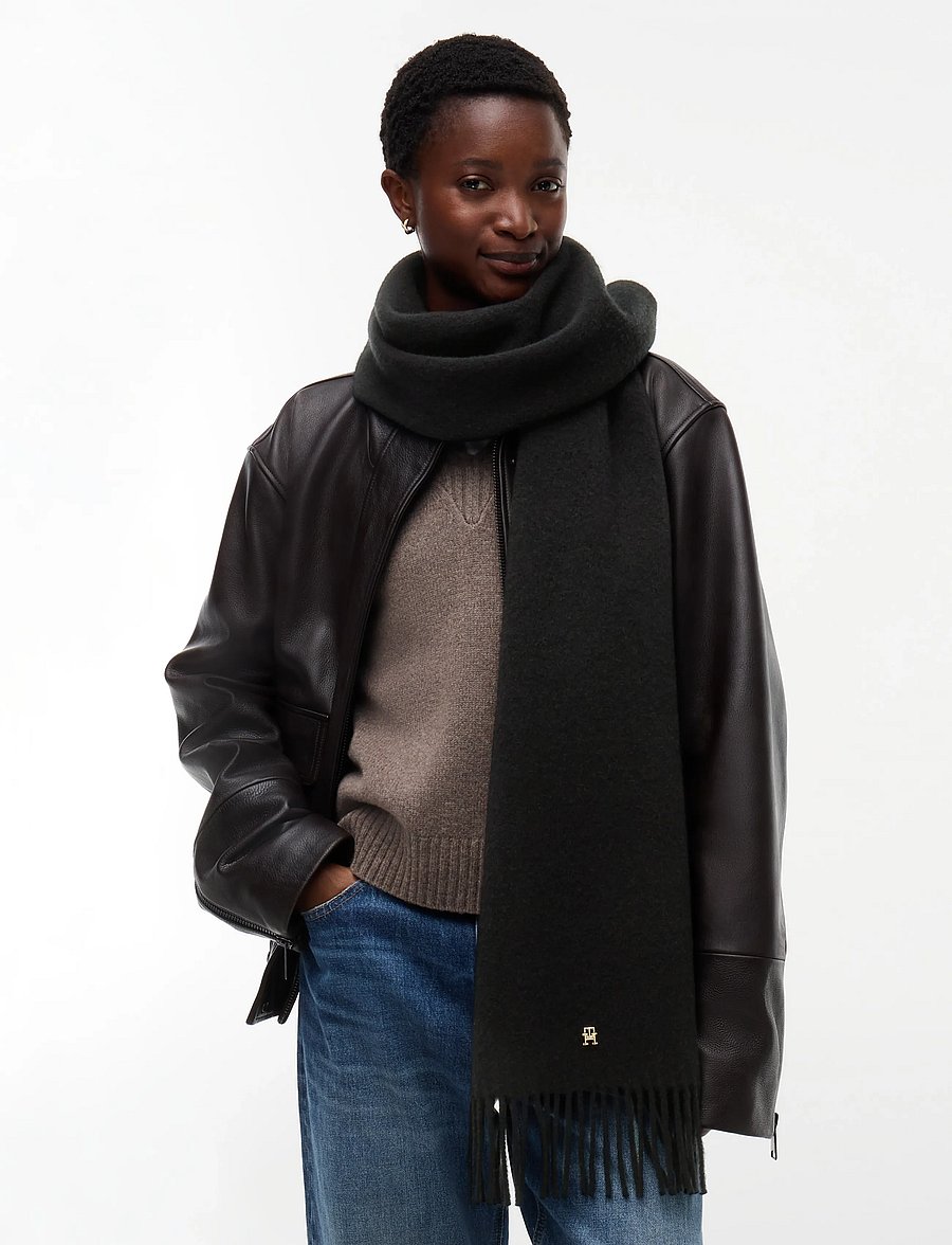 Tommy Hilfiger - TH ELEVATED CHIC WOVEN SCARF - winterschals - black - 0