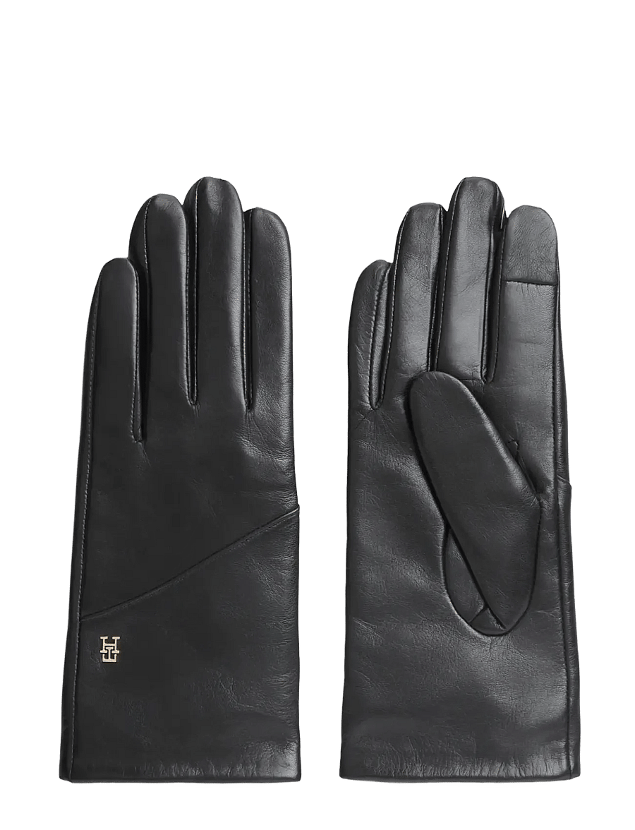 Tommy Hilfiger - TH ELEVATED CHIC LEATHER GLOVES - skinnhandskar - black - 0