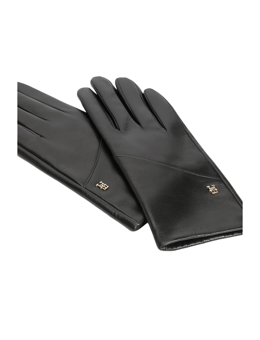 Tommy Hilfiger - TH ELEVATED CHIC LEATHER GLOVES - skinnhandskar - black - 1