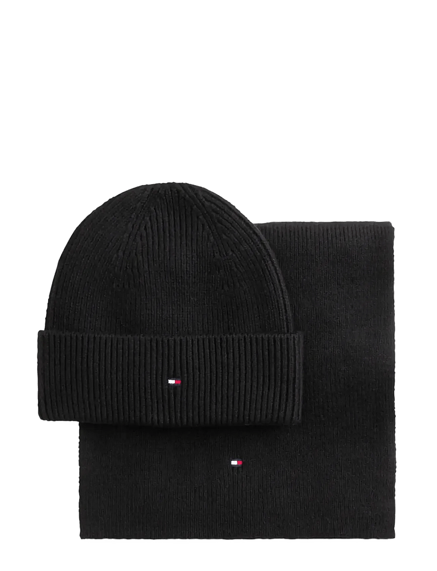 Tommy Hilfiger - TH FLAG BEANIE & SCARF GP - winterschals - black - 1