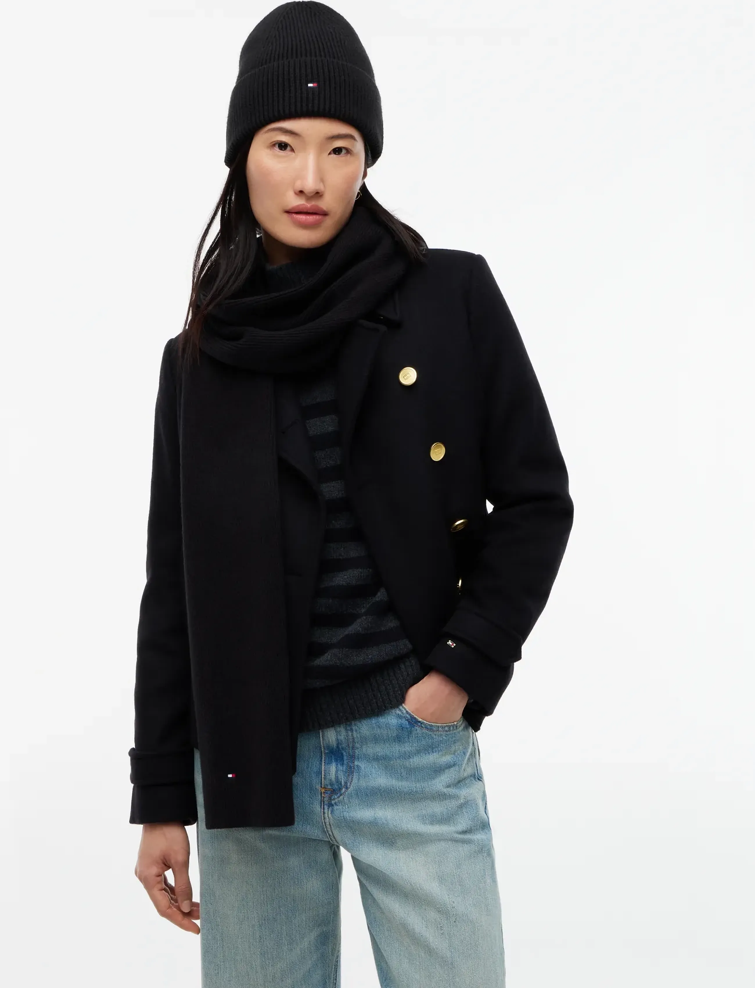Tommy Hilfiger TH FLAG BEANIE & SCARF GP - Tommy Hilfiger - BLACK / black