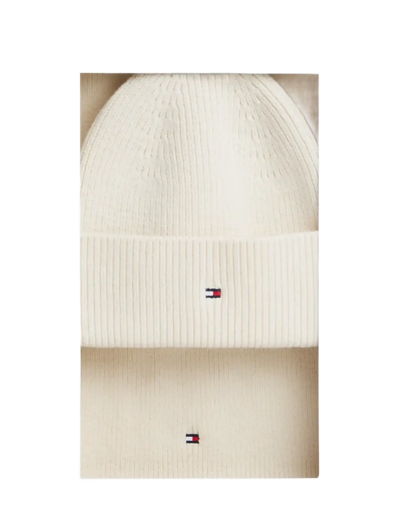 Tommy Hilfiger - TH FLAG BEANIE & SCARF GP - soft cream - 3