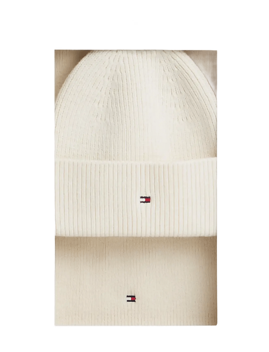 Tommy Hilfiger - TH FLAG BEANIE & SCARF GP - soft cream - 3