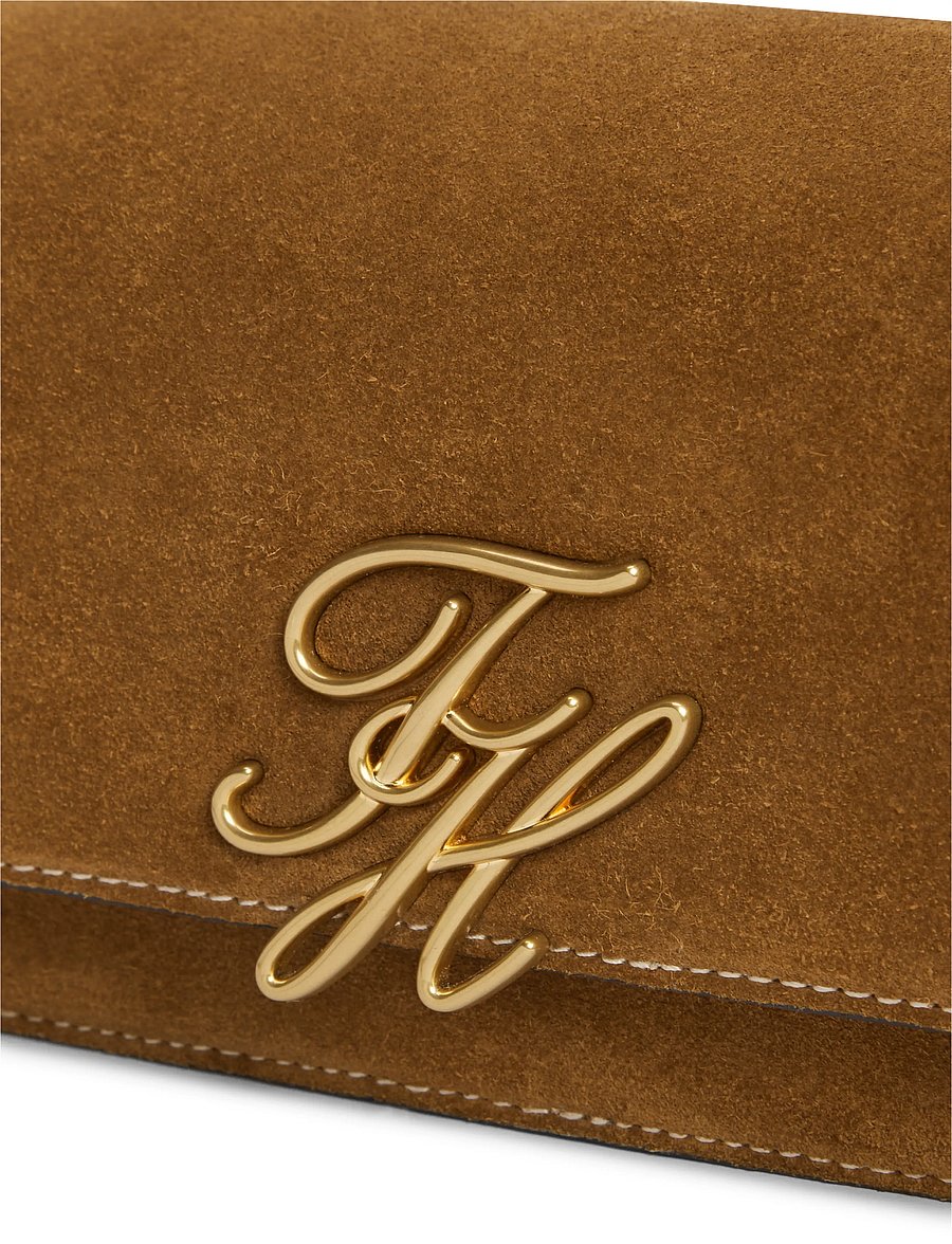Tommy Hilfiger - SCRIPT LEATHER CROSSOVER SUEDE - crossbody bags - cognac - 3