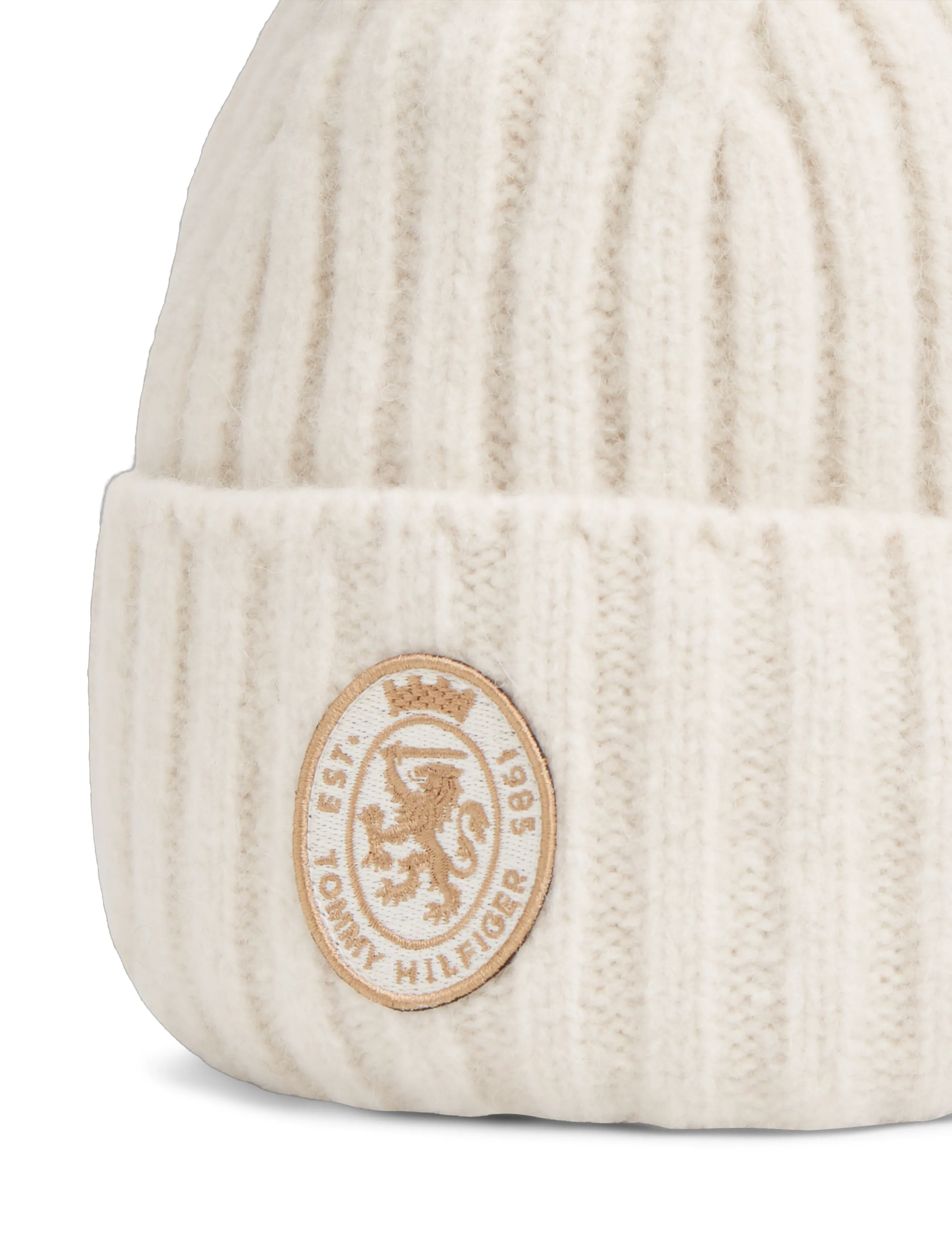Tommy Hilfiger - TH FLAG BEANIE W/POM - mössor - sugarcane - 3