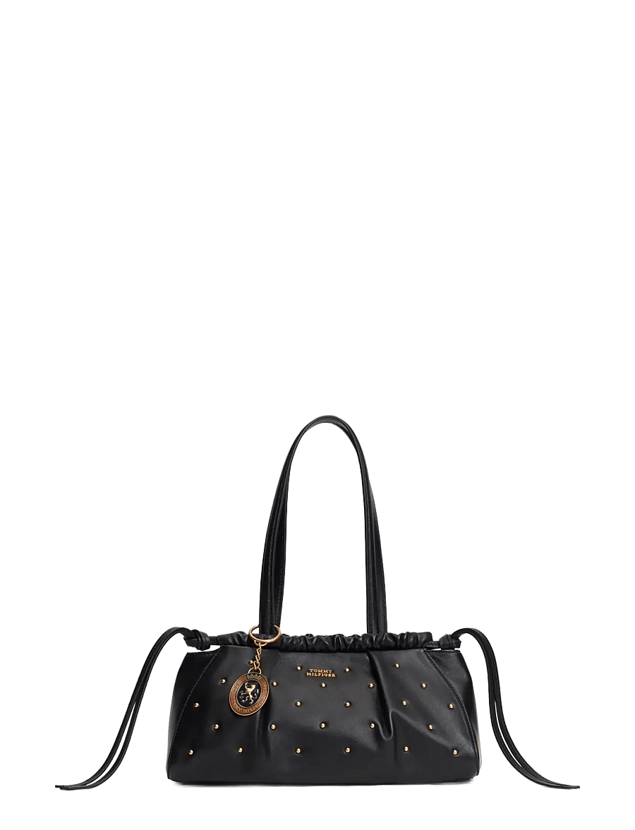 Tommy Hilfiger - SOFT LEATHER SHOULDER BAG STUDS - everyday style - black - 1