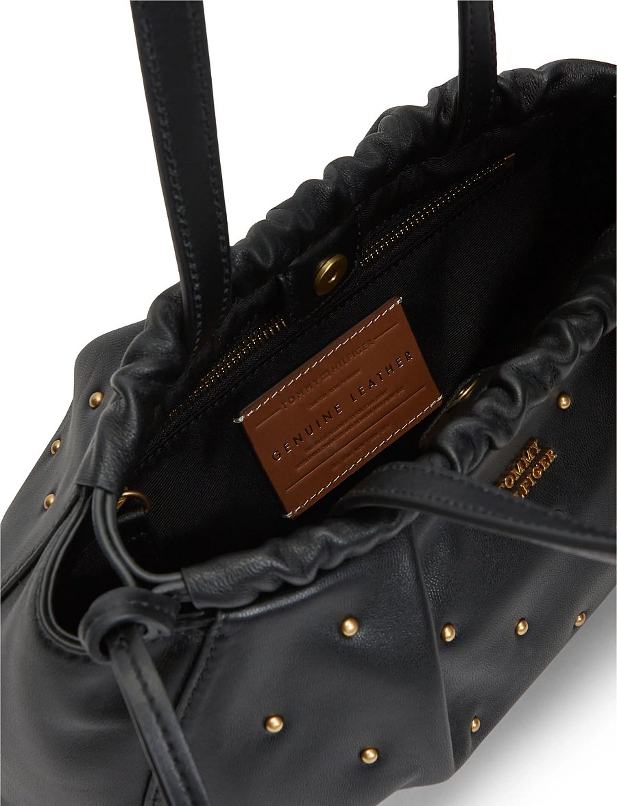 Tommy Hilfiger - SOFT LEATHER SHOULDER BAG STUDS - everyday style - black - 4