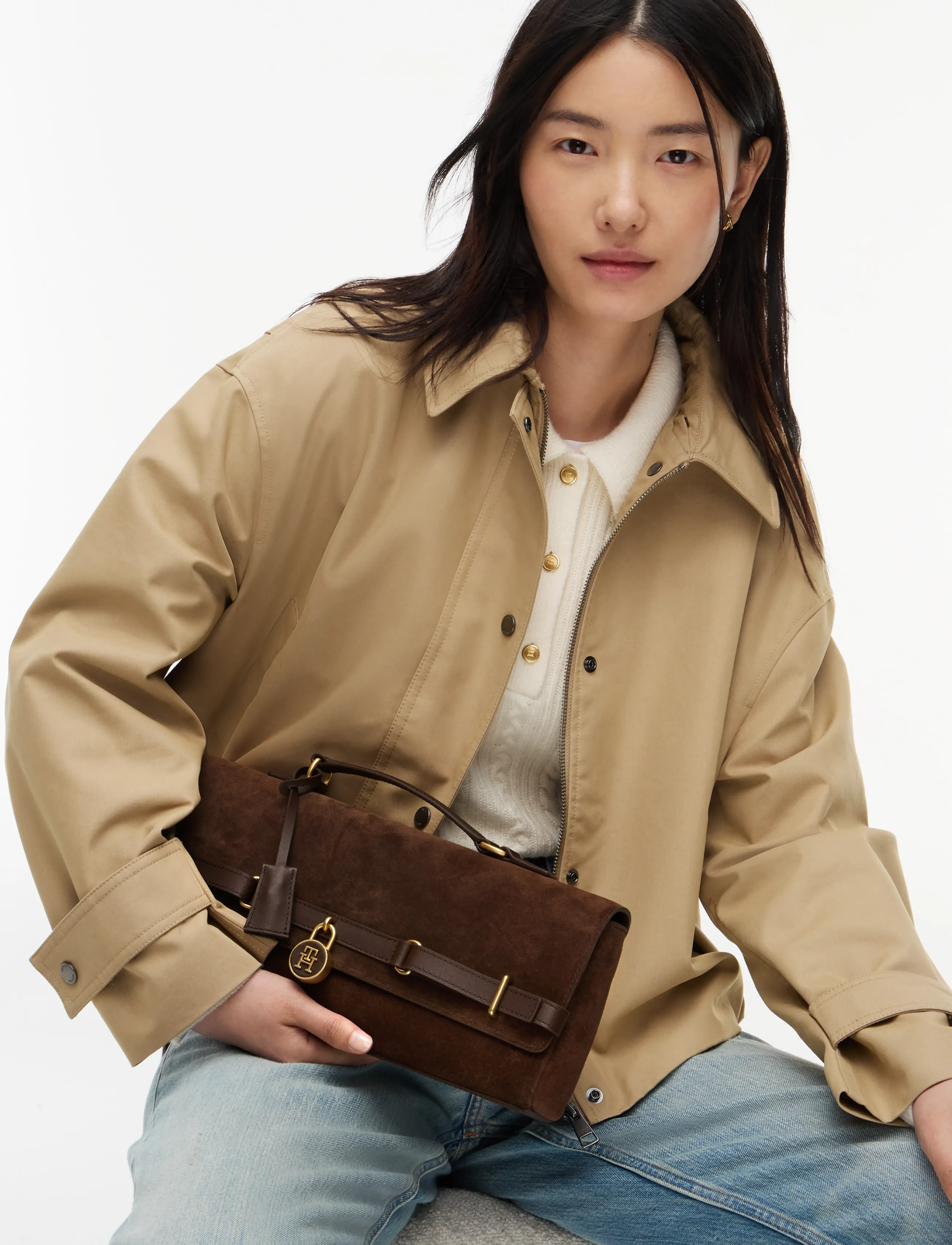Tommy Hilfiger American Icon Clutch Suede, One Size, Brown, Tasker > Clutches, Dame