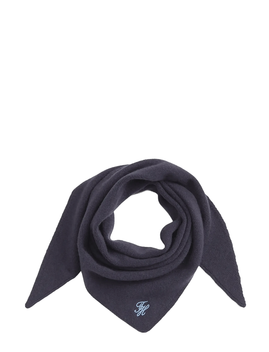 Tommy Hilfiger - TH SCRIPT TRIANGLE SCARF - winterschals - space blue - 1