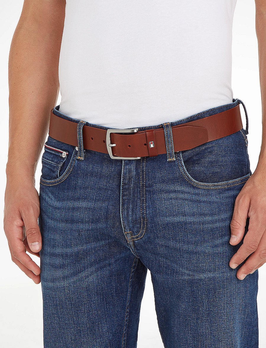 Tommy Hilfiger - NEW DENTON BELT 4.0 - klassikalised vööd - dark tan - 0