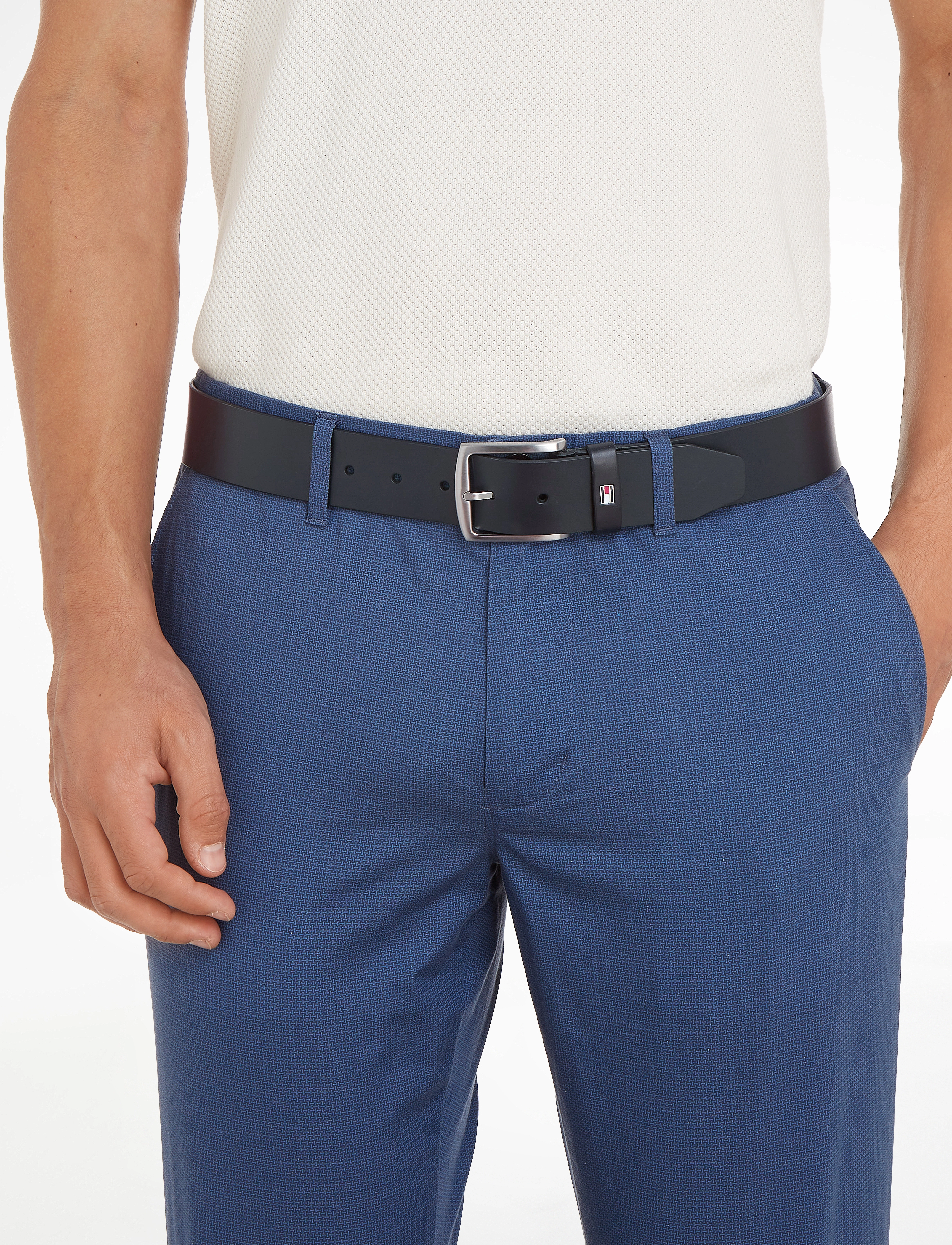 Tommy Hilfiger New Denton Belt 4.0, 100, Belts, Marineblau - Classic Männerswear