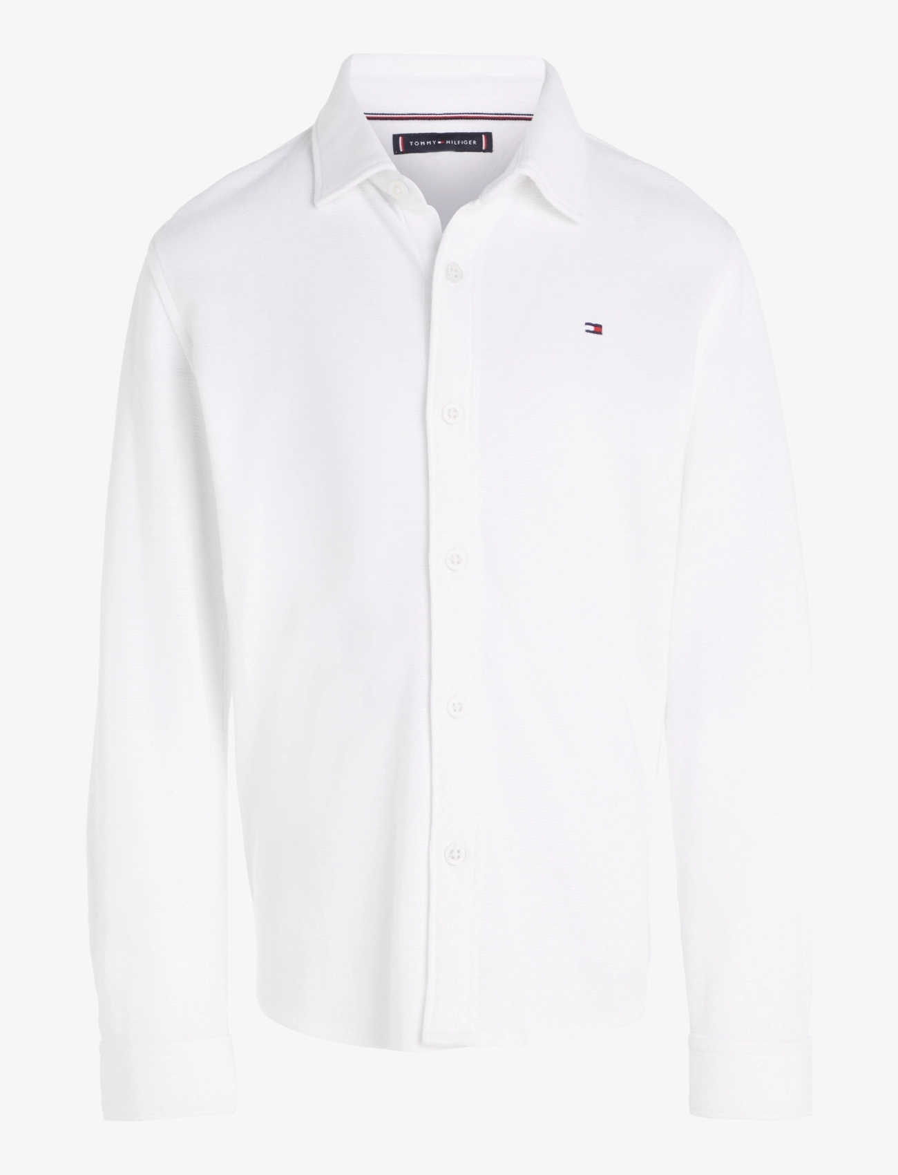 SOLID WAFFLE SHIRTS L/S - WHITE