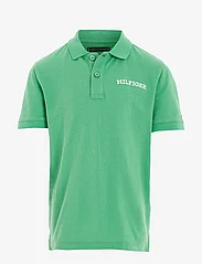 Tommy Hilfiger - HILFIGER ARCHED POLO S/S - polo shirts - coastal green - 0
