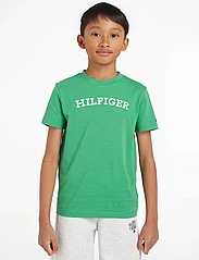 Tommy Hilfiger - HILFIGER ARCHED TEE S/S - kortärmade t-shirts - coastal green - 1