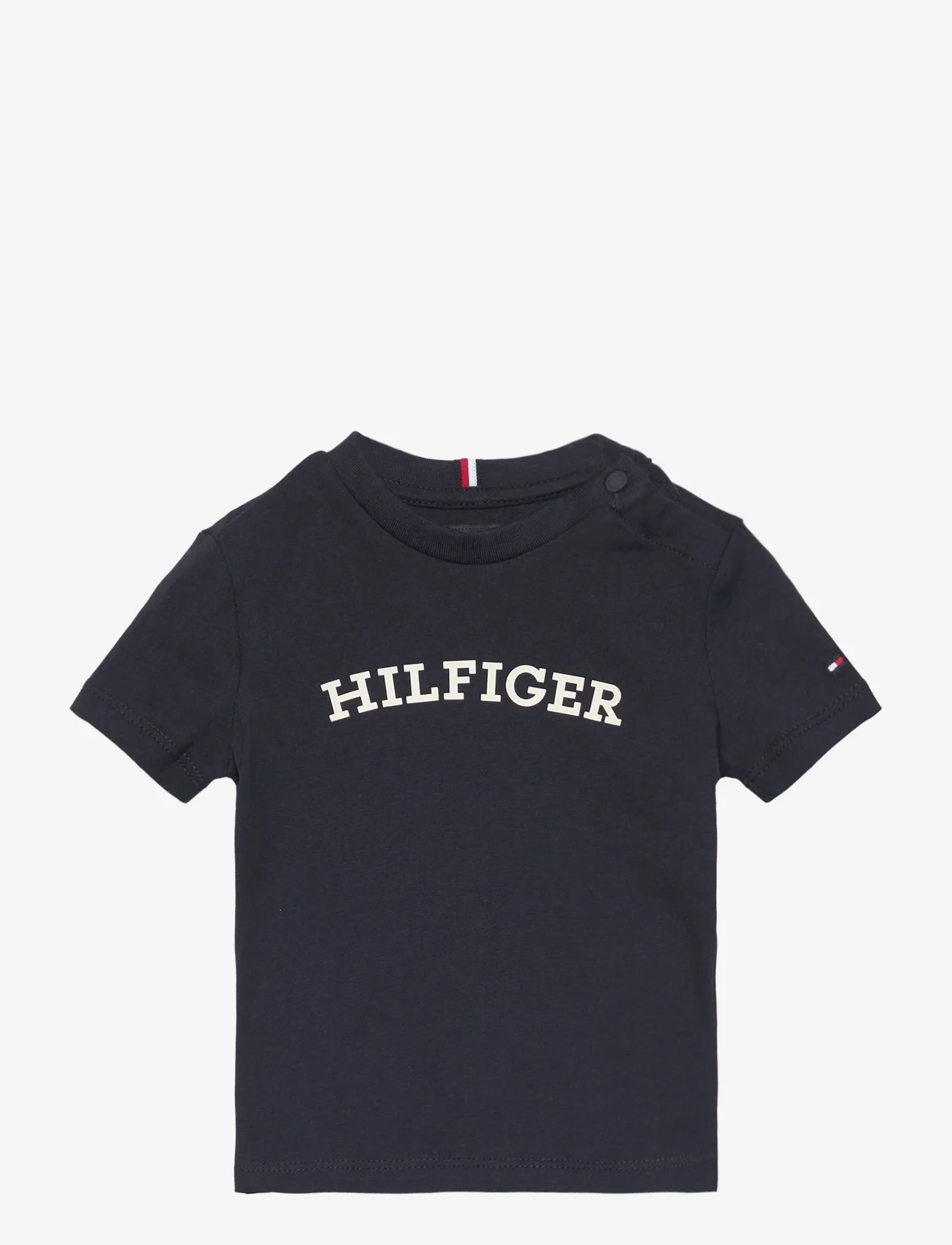 Tommy Hilfiger - HILFIGER ARCHED TEE S/S - kortærmede t-shirts - desert sky - 0