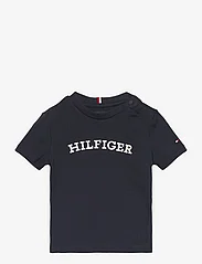 Tommy Hilfiger - HILFIGER ARCHED TEE S/S - kortärmade t-shirts - desert sky - 0