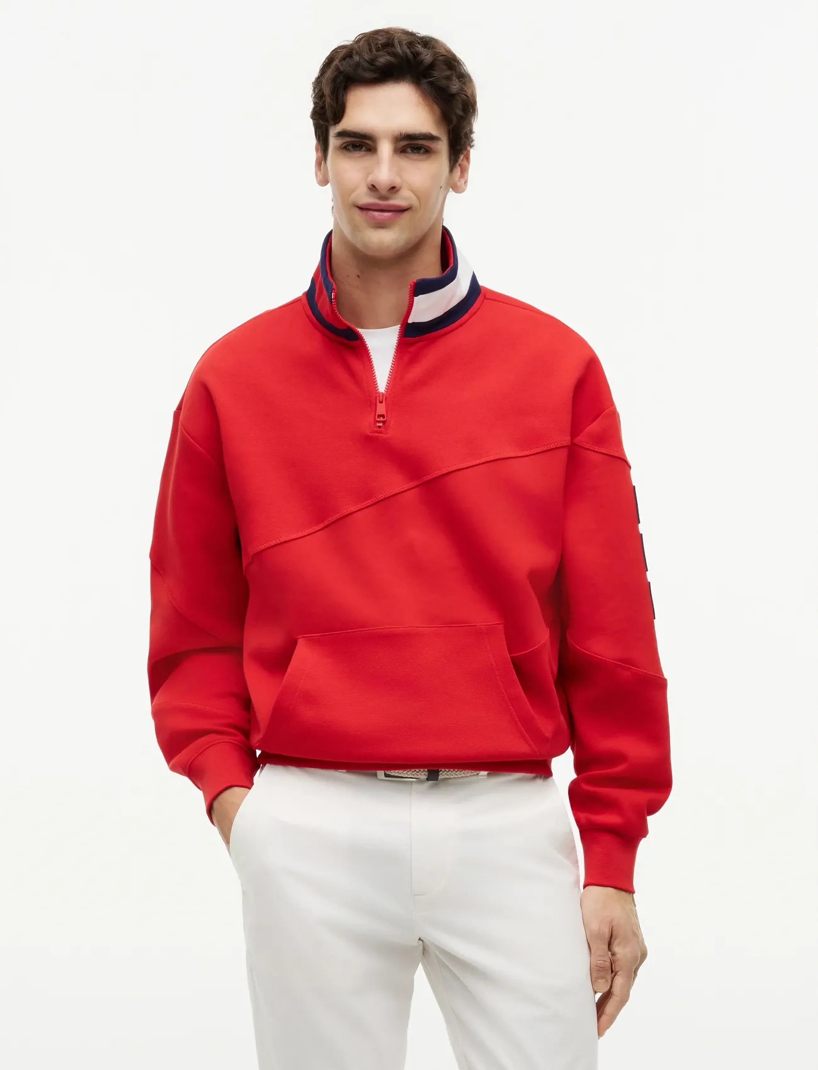 Tommy Hilfiger US SAILGP SAILING HALF ZIP - Tommy Hilfiger - DEEP CRIMSON / red