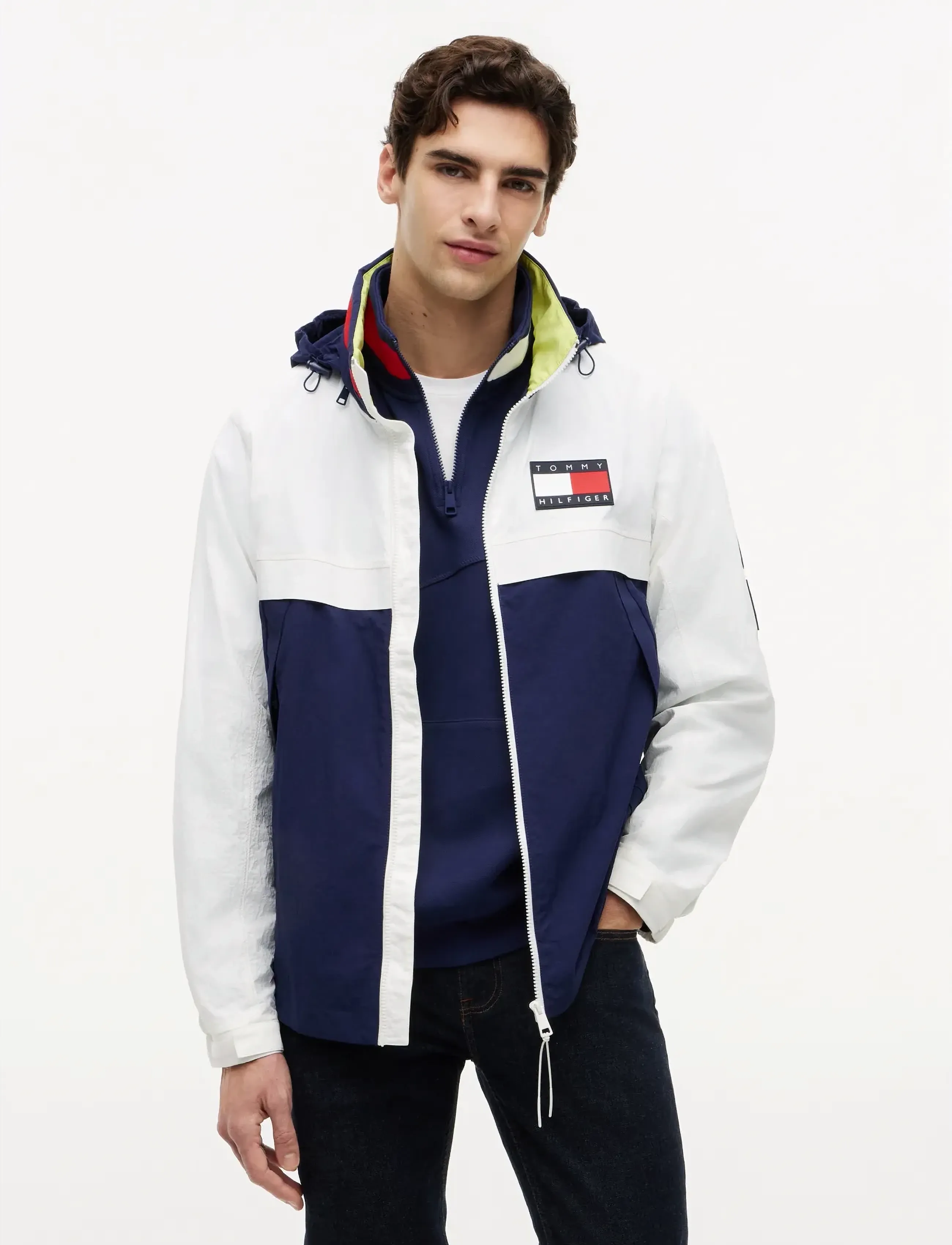 Tommy Hilfiger US SAILGP COLORBLOCK REGATTA JKT - Kleidung - ECRU   YALE NAVY / white
